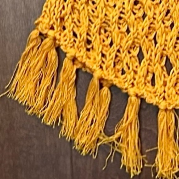 Ecote Urban Outfitters Tangerine Open Knitted Fringe Maxi Cover Up Skirt, SizeXS - Picture 4 of 7